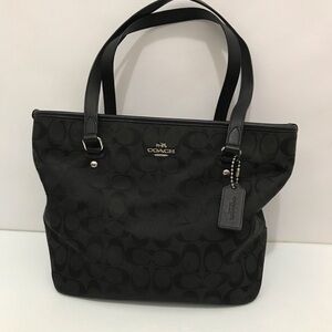 Coach Dark Charcoal Signature Tote